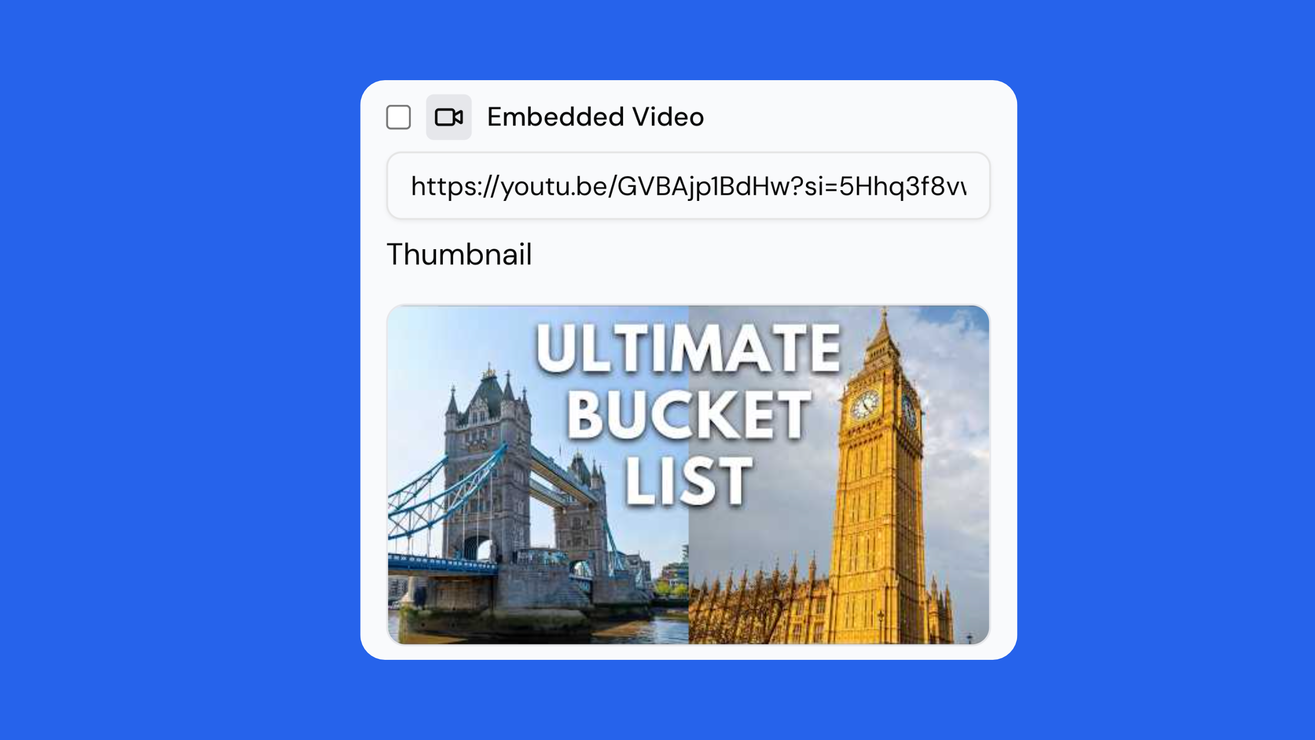 Embed YouTube video to guidebook