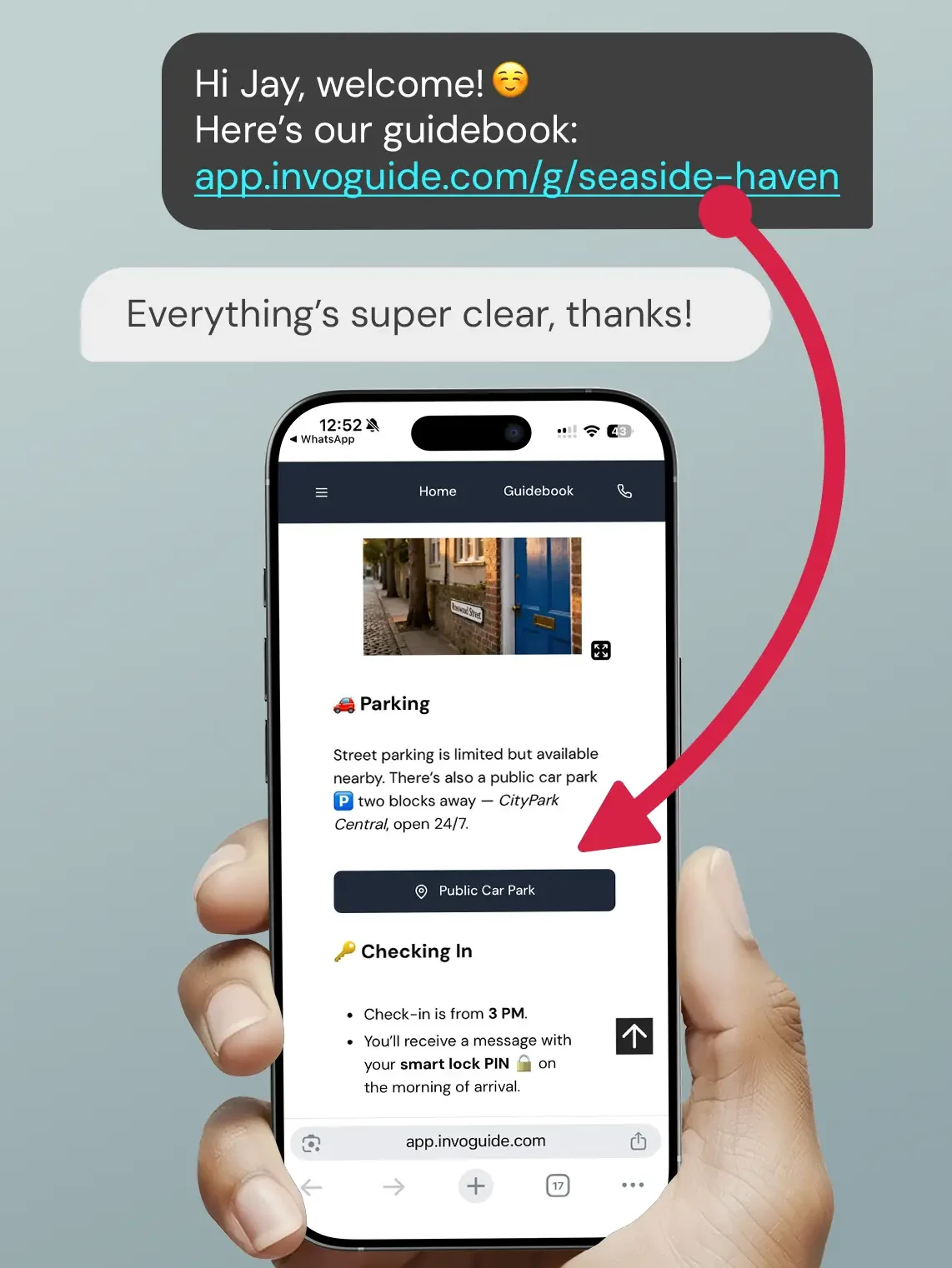 InvoGuide: Digital guidebooks for Airbnbs or vacation rental properties Hand 5 2 1 edited