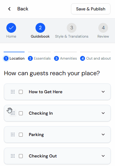 Create and Share Guest Guides Faster with InvoGuide Section reorder